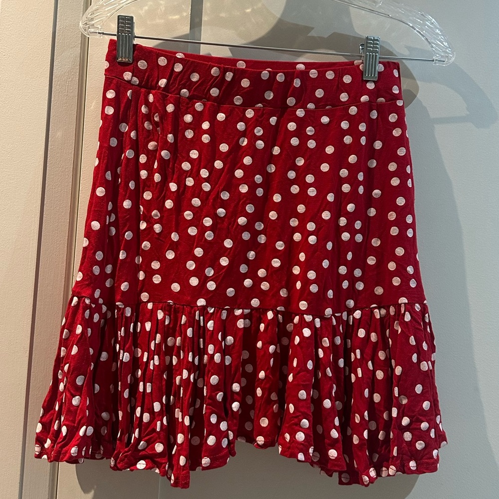 PrettyLittleThing Red Ruffled Skater Mini Skirt